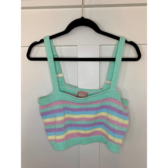 Show Me Your Mumu 3 Piece Nineties Knit Set in Pastel Dream Size M/L Striped - Picture 3 of 15
